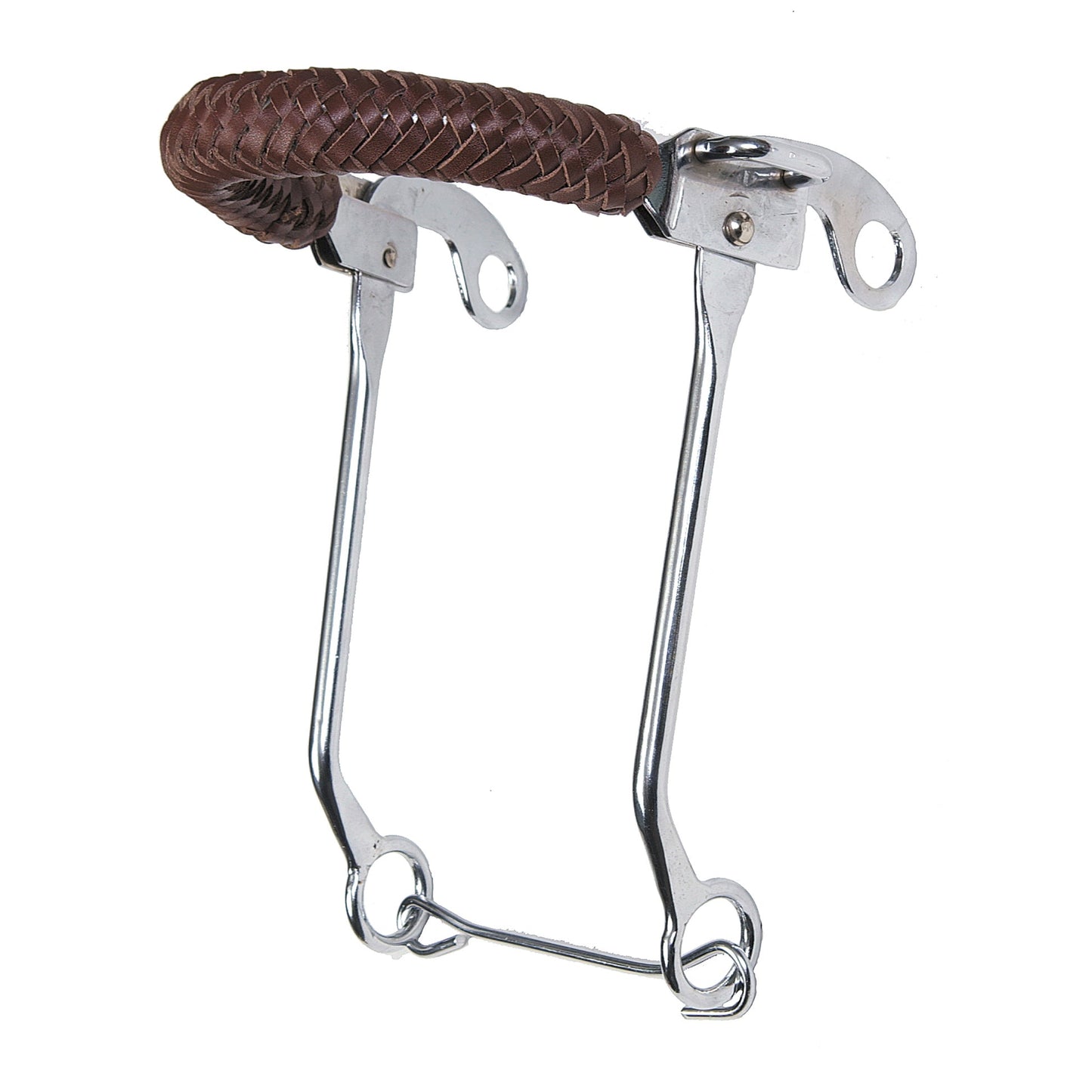 Fabtron Chrome-Plated Hackamore with Braided Leather Nose