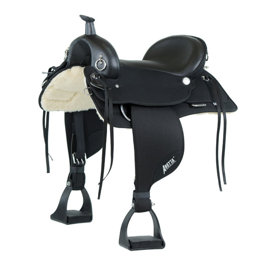 Abetta Brushpopper Trail Saddle - FQH BARS - Black