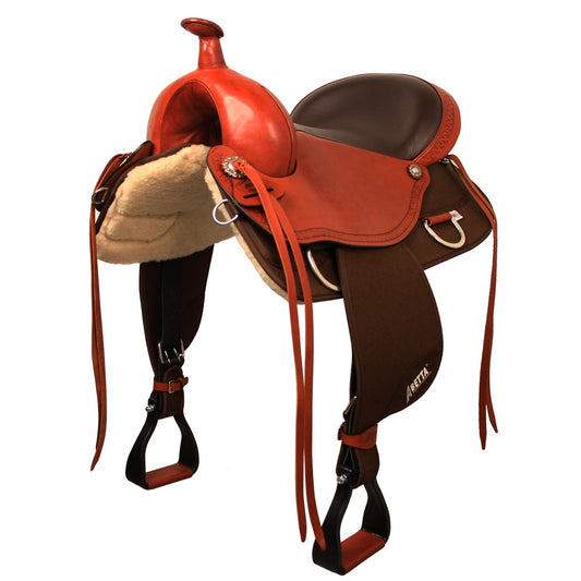 Abetta Crossover Trail Saddle – Brown, FQH Bars