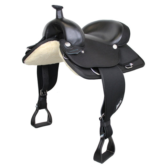 Abetta Cheyenne Comfort Saddle – Black, Semi QH Bars