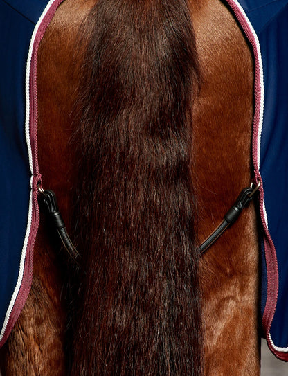WeatherBeeta Opulence Show Sheet Standard Neck - Navy/Burgundy