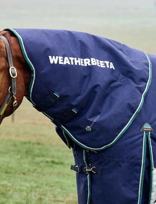 WeatherBeeta ComFiTec Plus Dynamic 100g Detach-A-Neck Turnout Blanket – Navy