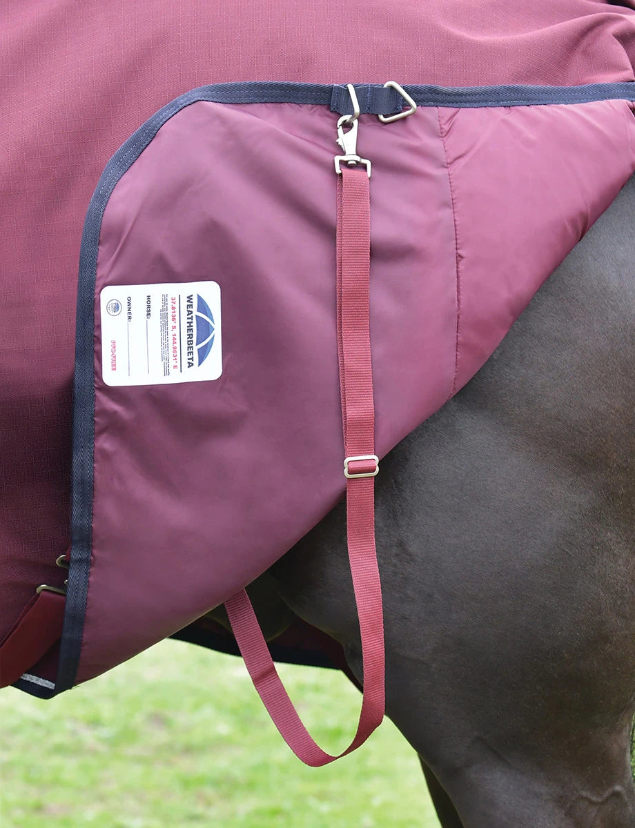 WeatherBeeta ComFiTec Essential 0G Ripstop Turnout Sheet – Burgundy/Navy