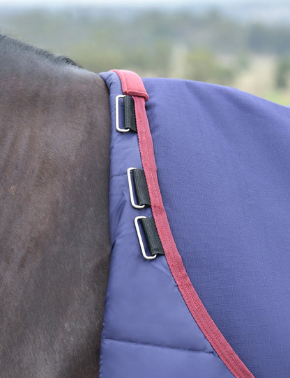 WeatherBeeta ComFiTec Essential 0G Ripstop Turnout Sheet – Burgundy/Navy