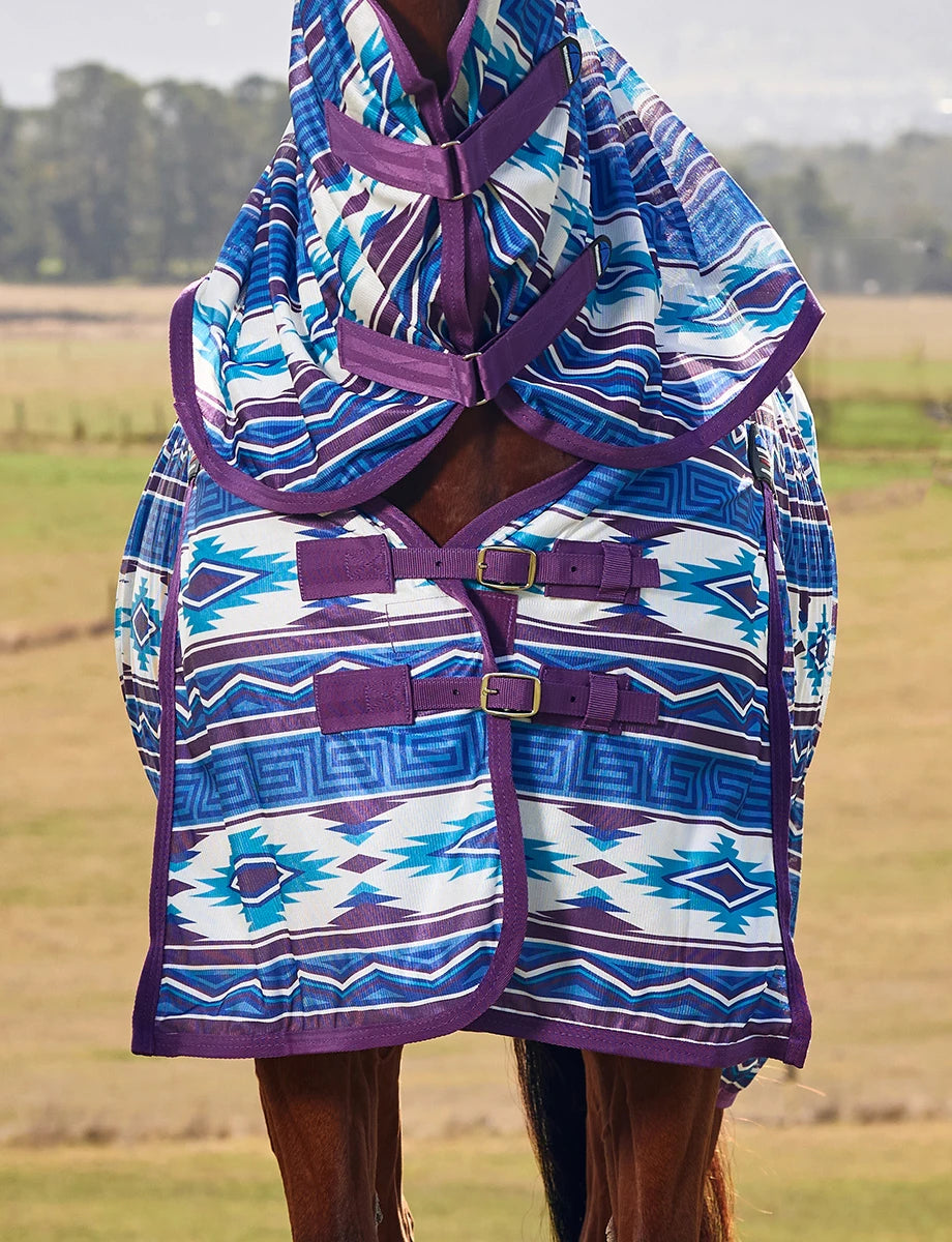 WeatherBeeta ComFiTec Essential Fly Sheet Combo - Purple Navajo