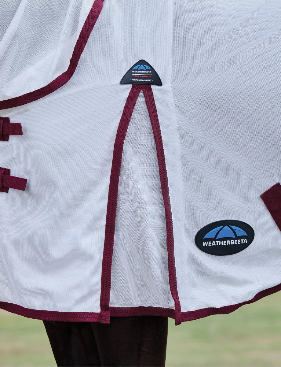 WeatherBeeta ComFiTec Essential Fly Sheet Combo - White/Burgundy