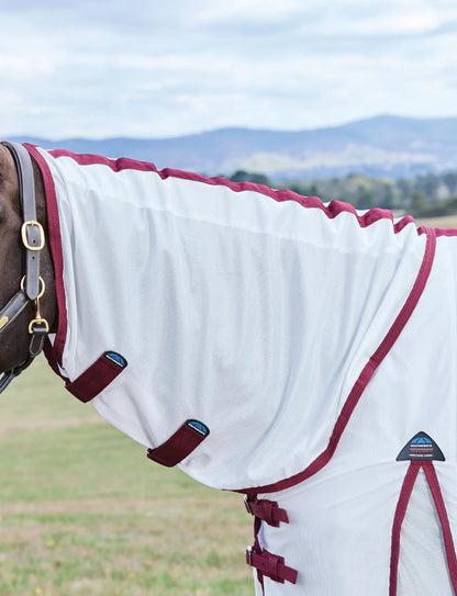 WeatherBeeta ComFiTec Essential Fly Sheet Combo - White/Burgundy
