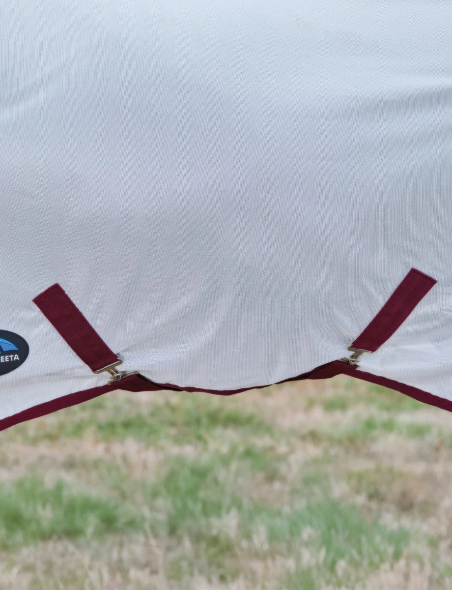 WeatherBeeta ComFiTec Essential Fly Sheet Combo - White/Burgundy