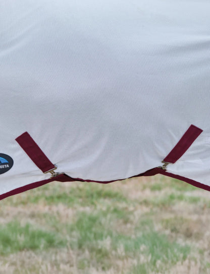 WeatherBeeta ComFiTec Essential Fly Sheet Combo - White/Burgundy