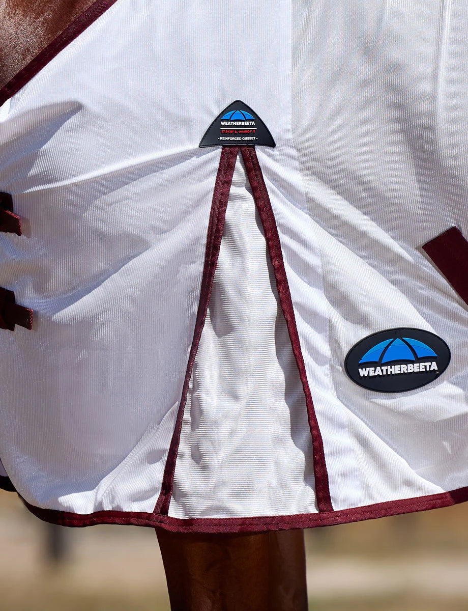 WeatherBeeta ComFiTec Essential Fly Sheet - White/Burgundy