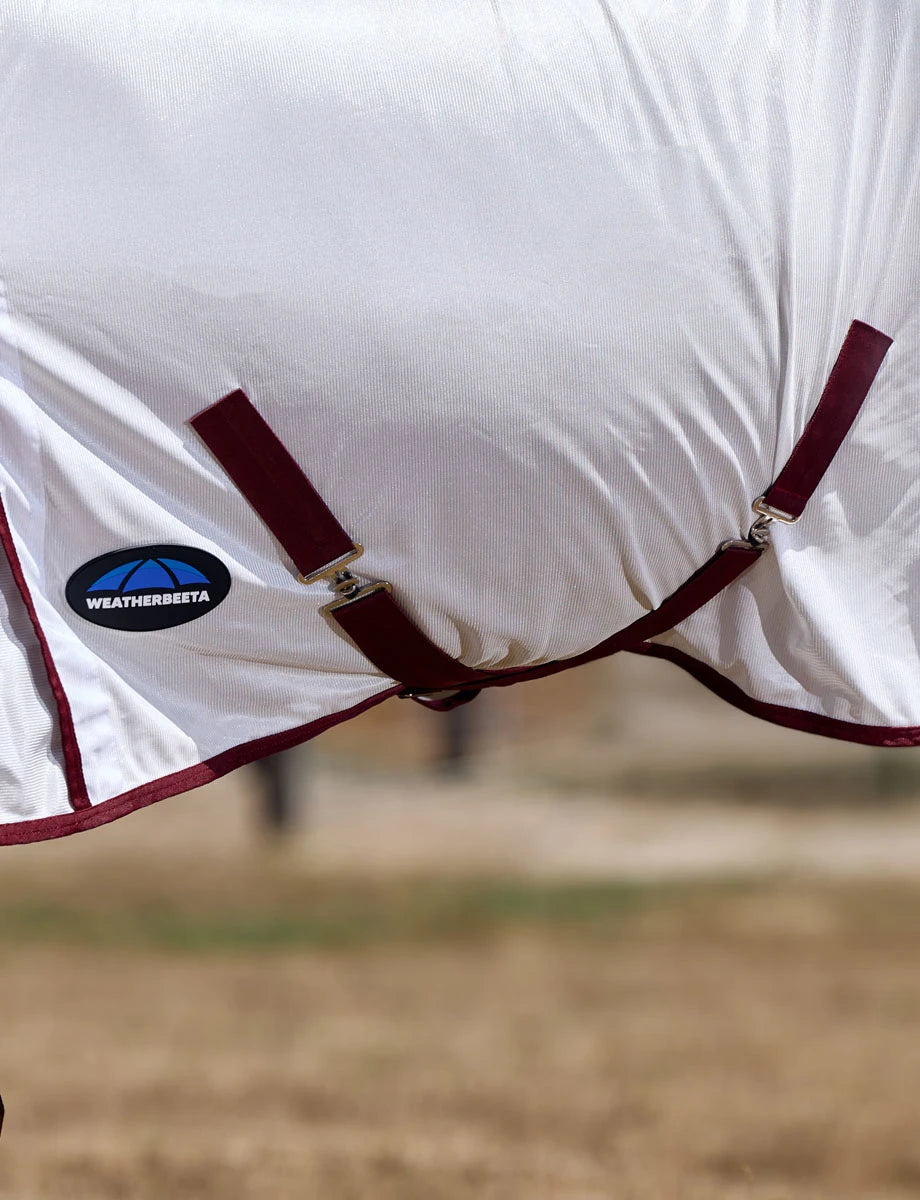WeatherBeeta ComFiTec Essential Fly Sheet - White/Burgundy