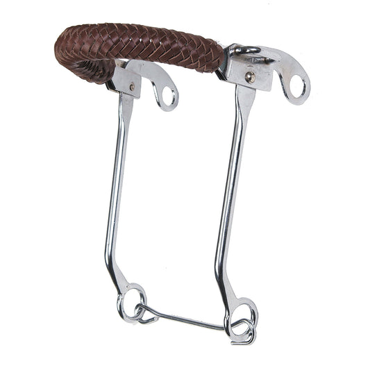 Fabtron Chrome-Plated Hackamore with Braided Leather Nose
